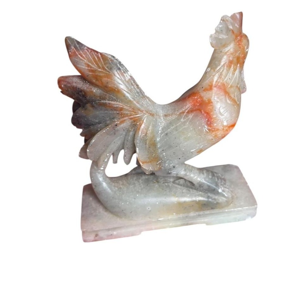 1970s multi-coloured‎ marble rooster sculpture home